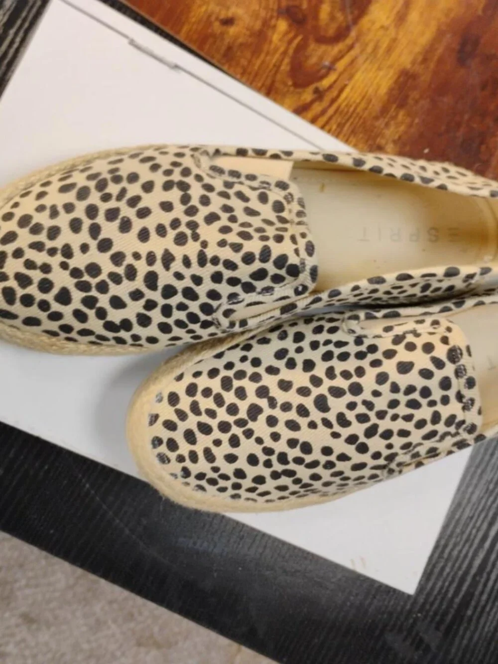 Esprit Leopard Canvas Espadrille Slip-On Flats 8.5